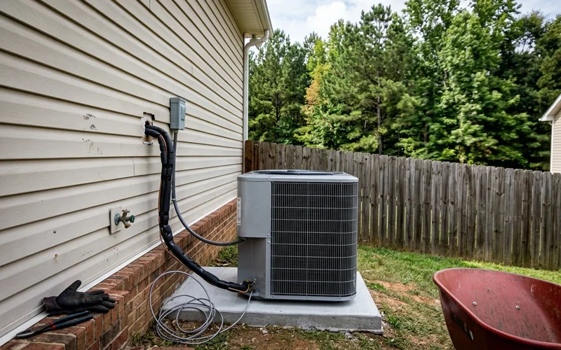 New energy-efficient AC unit installed at a North Alabama home